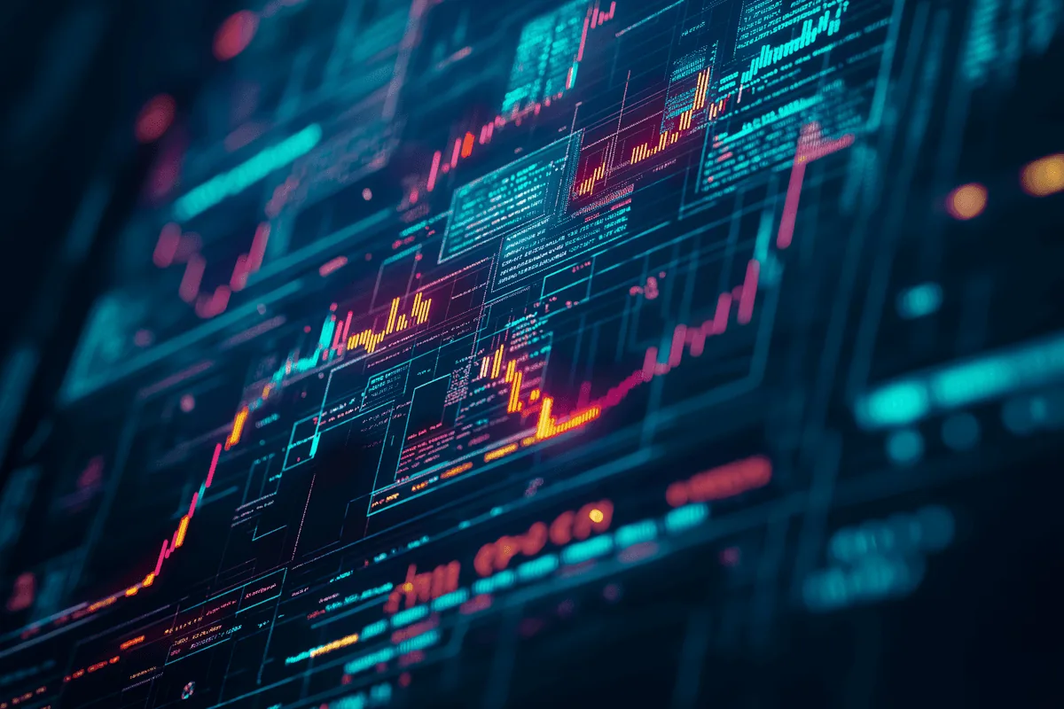 Business performance information displayed across digital screens